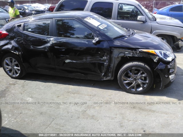 KMHTC6AD7HU310851 - 2017 HYUNDAI VELOSTER BLACK photo 6