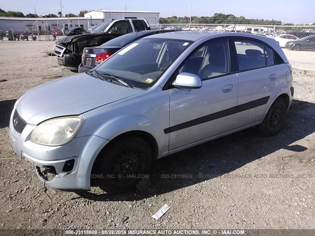 KNADE243896475583 - 2009 KIA RIO 5 SX BLUE photo 2