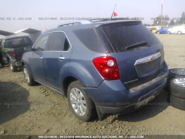 2CNFLGEC0B6222704 - 2011 CHEVROLET EQUINOX LTZ BLUE photo 3