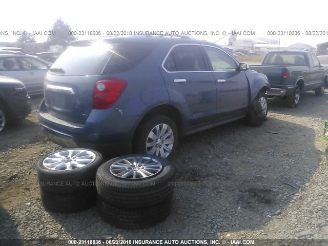 2CNFLGEC0B6222704 - 2011 CHEVROLET EQUINOX LTZ BLUE photo 4