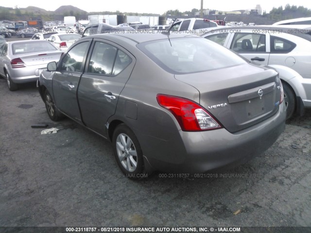 3N1CN7AP0CL886074 - 2012 NISSAN VERSA S/SV/SL GRAY photo 3