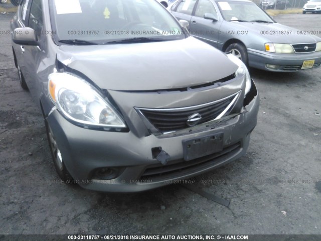 3N1CN7AP0CL886074 - 2012 NISSAN VERSA S/SV/SL GRAY photo 6