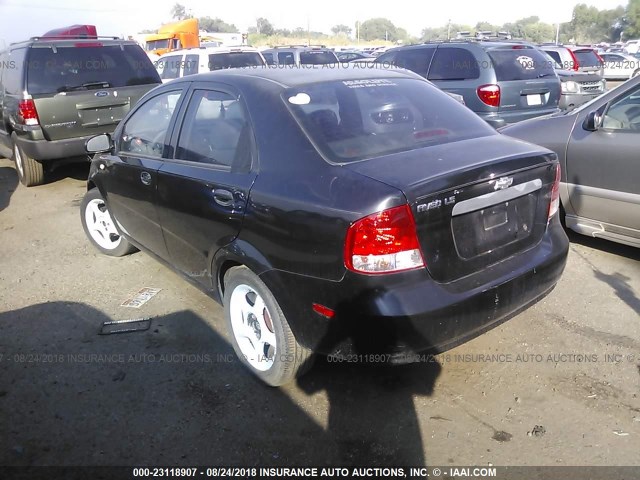 KL1TD52605B484335 - 2005 CHEVROLET AVEO LS BLACK photo 3