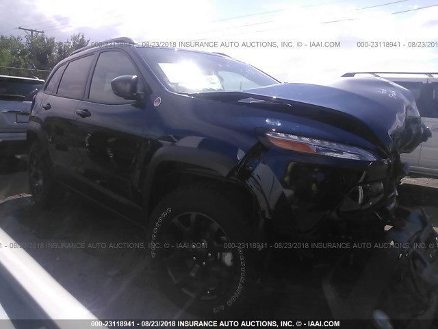 1C4PJMBXXJD531021 - 2018 JEEP CHEROKEE TRAILHAWK BLUE photo 1