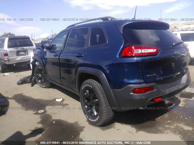 1C4PJMBXXJD531021 - 2018 JEEP CHEROKEE TRAILHAWK BLUE photo 3