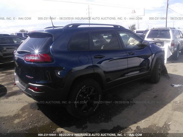 1C4PJMBXXJD531021 - 2018 JEEP CHEROKEE TRAILHAWK BLUE photo 4