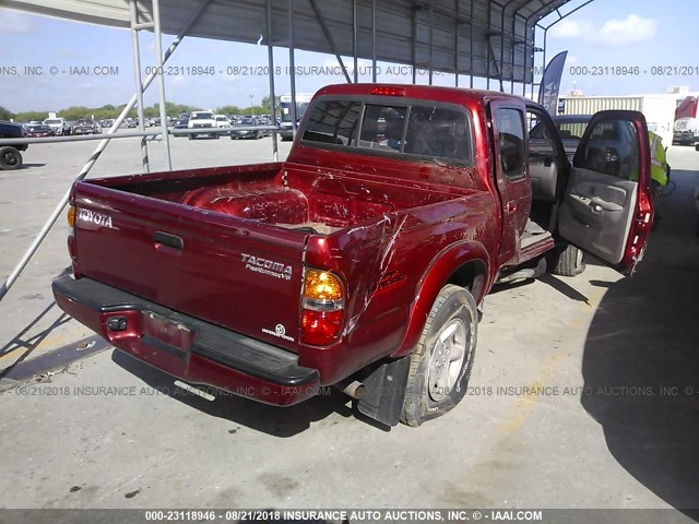 5TEGN92NX3Z228959 - 2003 TOYOTA TACOMA DOUBLE CAB PRERUNNER MAROON photo 4