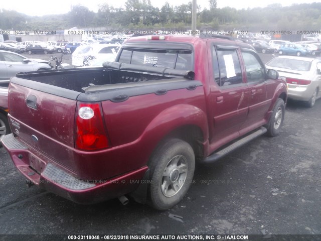 1FMZU77K14UA65963 - 2004 FORD EXPLORER SPORT TR  BURGUNDY photo 4