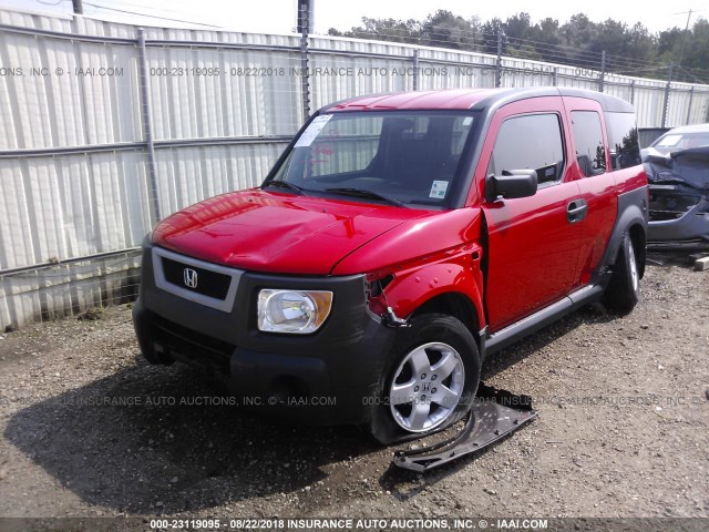 5J6YH18685L000855 - 2005 HONDA ELEMENT EX RED photo 2