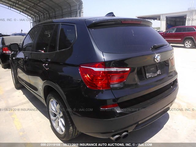 5UXWX7C59E0E82742 - 2014 BMW X3 XDRIVE35I BLACK photo 3