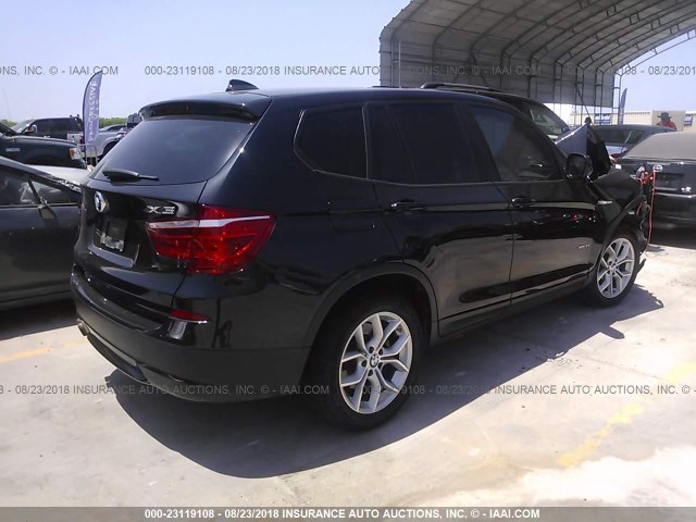 5UXWX7C59E0E82742 - 2014 BMW X3 XDRIVE35I BLACK photo 4