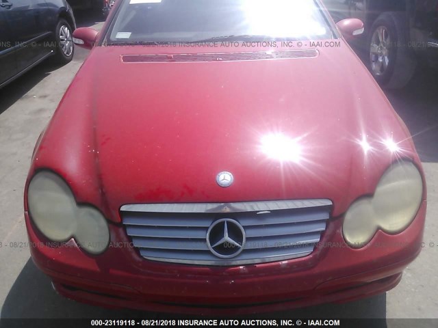 WDBRN40J93A498799 - 2003 MERCEDES-BENZ C 230K SPORT COUPE RED photo 6