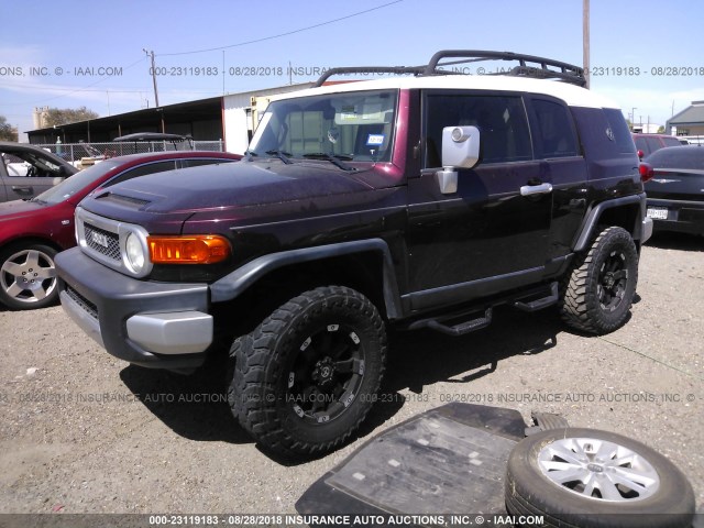 JTEBU11F370085699 - 2007 TOYOTA FJ CRUISER BURGUNDY photo 2