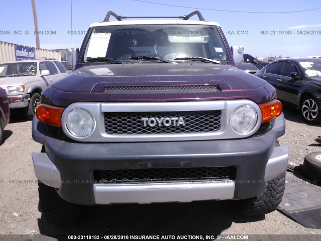 JTEBU11F370085699 - 2007 TOYOTA FJ CRUISER BURGUNDY photo 6