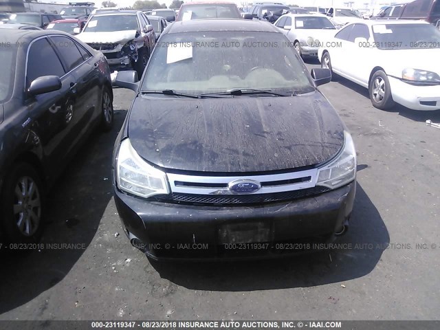 1FAHP33N08W260940 - 2008 FORD FOCUS SE/SEL/SES BLACK photo 6