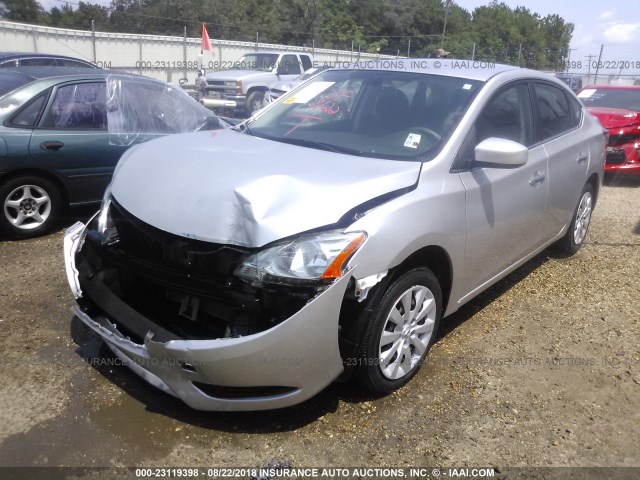 3N1AB7AP4FY347044 - 2015 NISSAN SENTRA S/SV/SR/SL SILVER photo 2