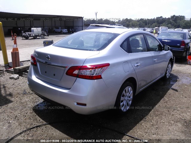 3N1AB7AP4FY347044 - 2015 NISSAN SENTRA S/SV/SR/SL SILVER photo 4