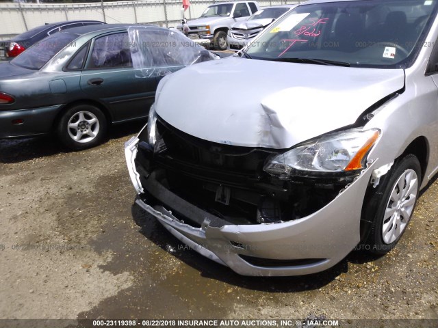 3N1AB7AP4FY347044 - 2015 NISSAN SENTRA S/SV/SR/SL SILVER photo 6