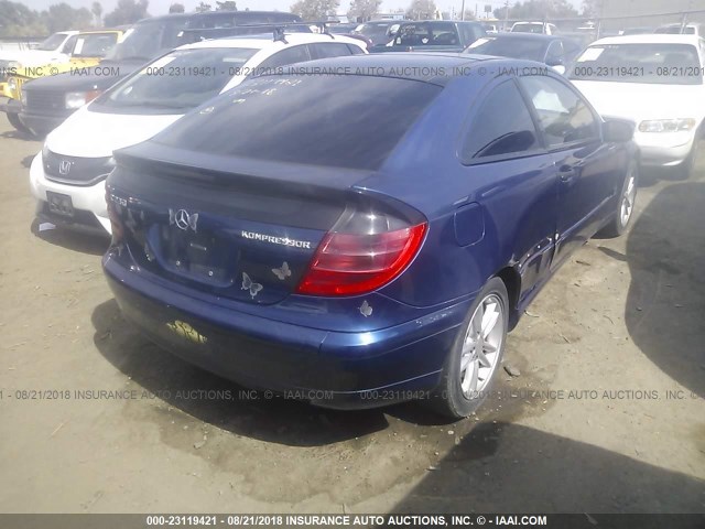 WDBRN47J72A295446 - 2002 MERCEDES-BENZ C 230K SPORT COUPE BLUE photo 4