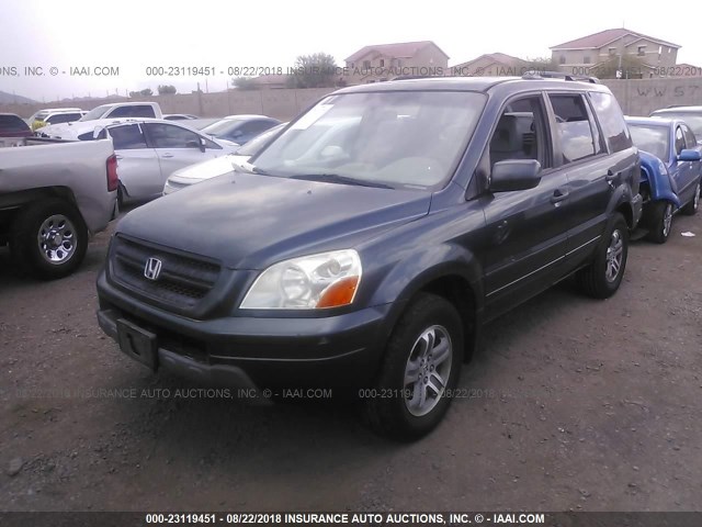 5FNYF18635B045992 - 2005 HONDA PILOT GREEN photo 2