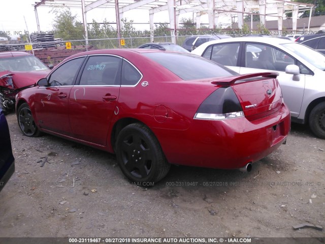 2G1WD58C389182703 - 2008 CHEVROLET IMPALA SUPER SPORT RED photo 3