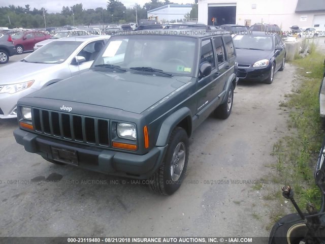 1J4FF68SXXL662608 - 1999 JEEP CHEROKEE SPORT/CLASSIC Zielony zdjęcie 2