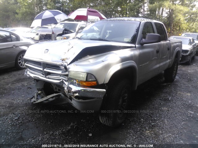 1B7HG2AN61S330350 - 2001 DODGE DAKOTA QUAD SILVER photo 2