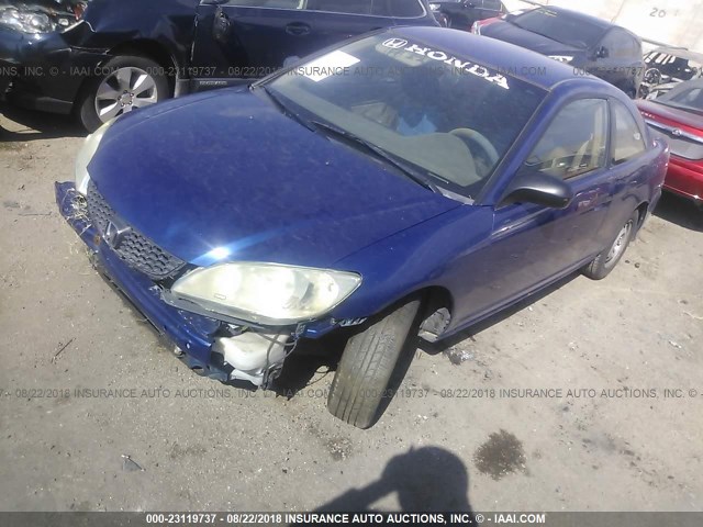 1HGEM22114L078613 - 2004 HONDA CIVIC DX VP BLUE photo 2