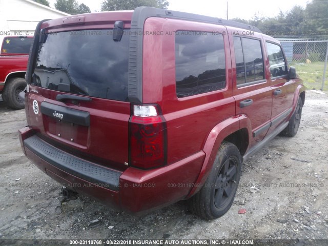 1J8HH48K46C332550 - 2006 JEEP COMMANDER RED photo 4
