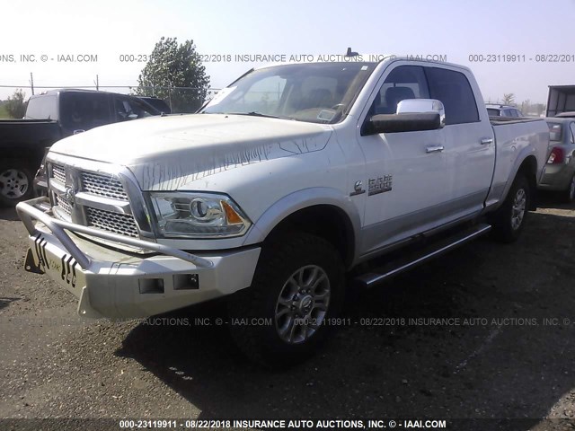 3C6UR5FL0FG562885 - 2015 RAM 2500 LARAMIE WHITE photo 2