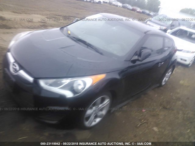 KMHTC6AD0EU215494 - 2014 HYUNDAI VELOSTER BLACK photo 2