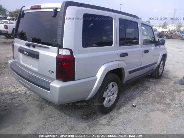 1J8HG48N76C104295 - 2006 JEEP COMMANDER SILVER photo 4