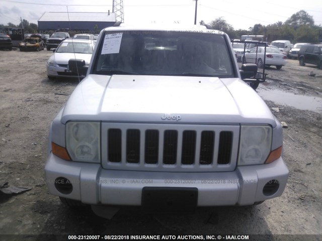 1J8HG48N76C104295 - 2006 JEEP COMMANDER SILVER photo 6