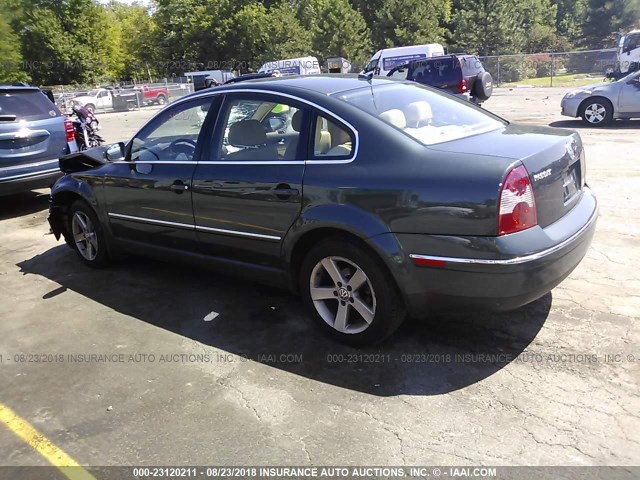 WVWRH63B34P252287 - 2004 VOLKSWAGEN PASSAT GLX GREEN photo 3