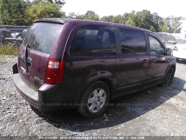 2D8HN44E89R603638 - 2009 DODGE GRAND CARAVAN SE BURGUNDY photo 4