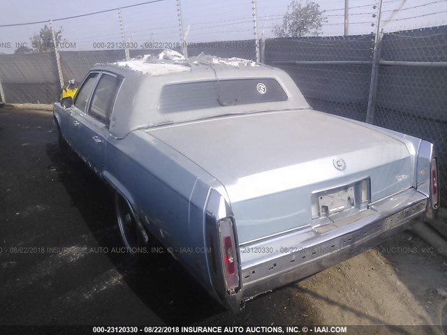 1G6DW5478MR716640 - 1991 CADILLAC BROUGHAM BLUE photo 3