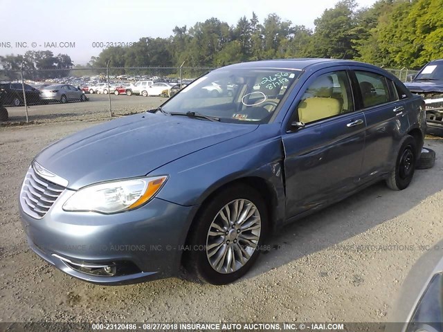 1C3BC2FG0BN611169 - 2011 CHRYSLER 200 LIMITED Light Blue photo 2