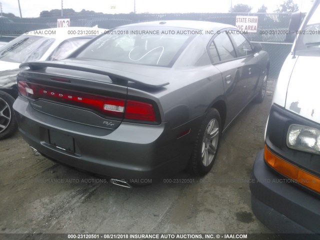 2B3CL5CT8BH609621 - 2011 DODGE CHARGER R/T GRAY photo 4
