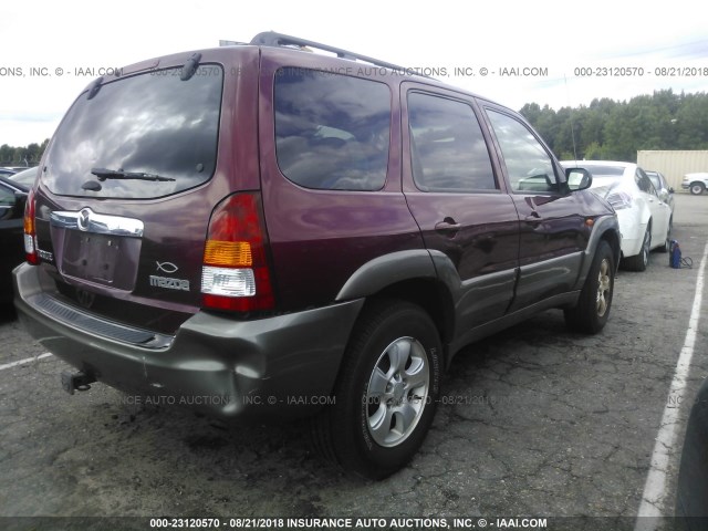 4F2CZ96163KM35721 - 2003 MAZDA TRIBUTE ES RED photo 4