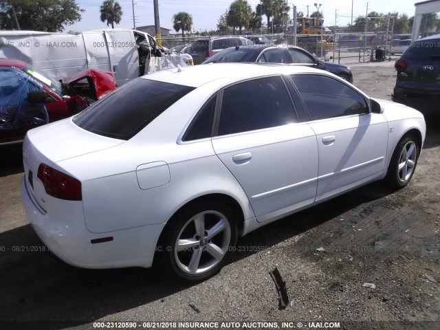 WAUAH78E07A016612 - 2007 AUDI A4 3.2 WHITE photo 4