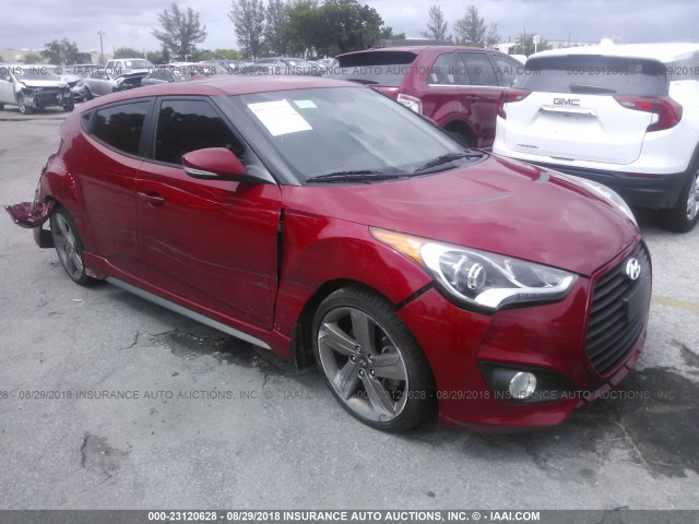 KMHTC6AE5EU206220 - 2014 HYUNDAI VELOSTER TURBO RED photo 1