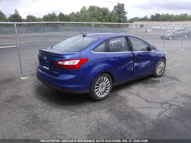 1FAHP3J28CL282770 - 2012 FORD FOCUS TITANIUM BLUE photo 4