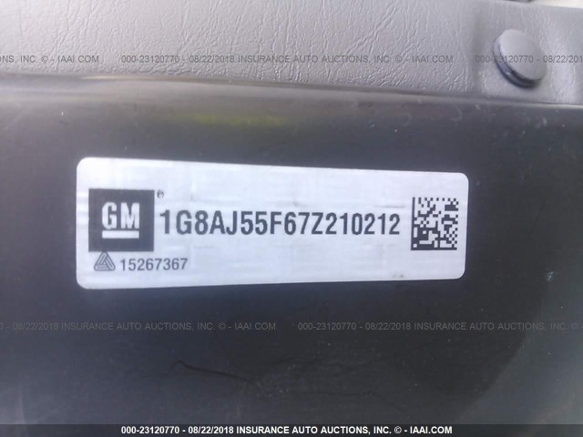 1G8AJ55F67Z210212 - 2007 SATURN ION LEVEL 2 白色 照片 9