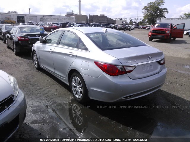 5NPEB4AC2CH384533 - 2012 HYUNDAI SONATA GLS SILVER photo 3