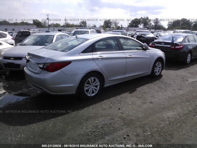 5NPEB4AC2CH384533 - 2012 HYUNDAI SONATA GLS SILVER photo 4