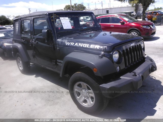 1C4BJWDGXHL706127 - 2017 JEEP WRANGLER UNLIMITE SPORT BLACK photo 1