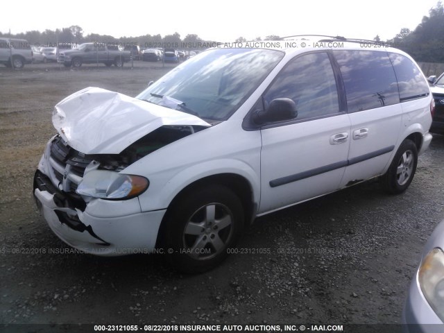 1D4GP45R17B183094 - 2007 DODGE CARAVAN SXT WHITE photo 2