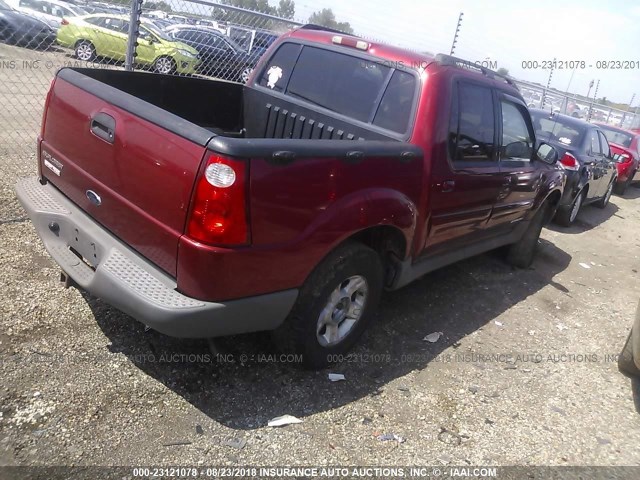 1FMZU77EX1UB95858 - 2001 FORD EXPLORER SPORT TR  RED photo 4