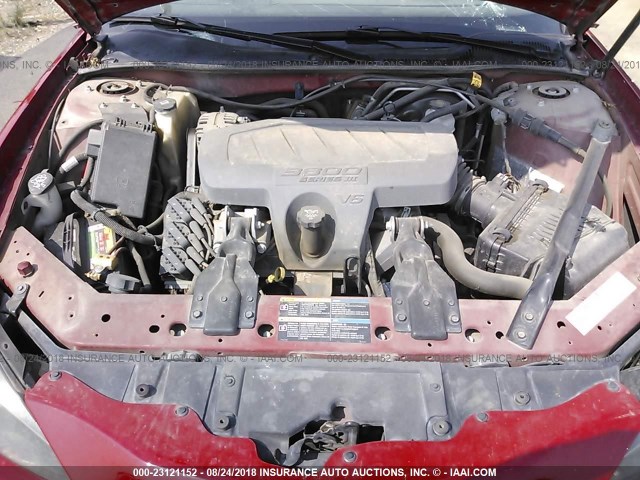 2G2WP552661260398 - 2006 PONTIAC GRAND PRIX RED photo 10
