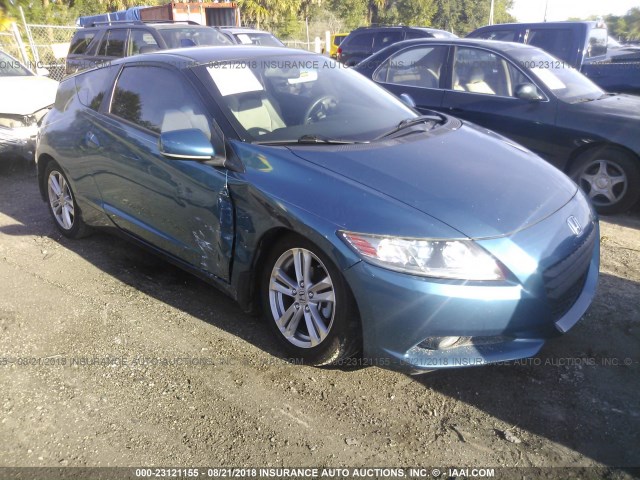 JHMZF1D68BS014633 - 2011 HONDA CR-Z EX BLUE photo 1